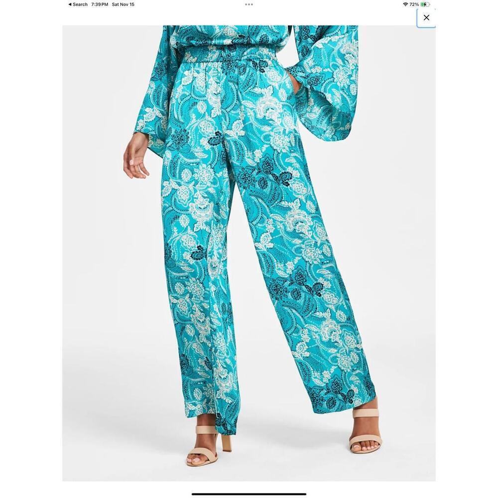 NWT Vince Camuto Women's Printed Wide Leg Pants M MSRP $99